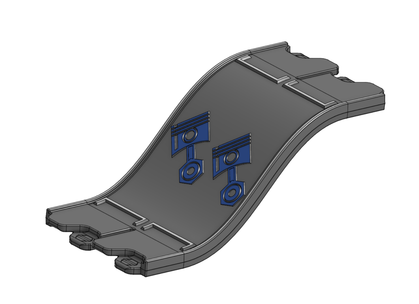 CAD render of a RaceCards hill track tile.